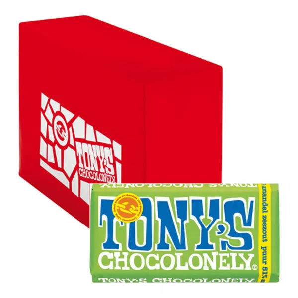 Tony’s Chocolonely Reep Pure Chocolade Amandel & Zeezout (15x 180gr)