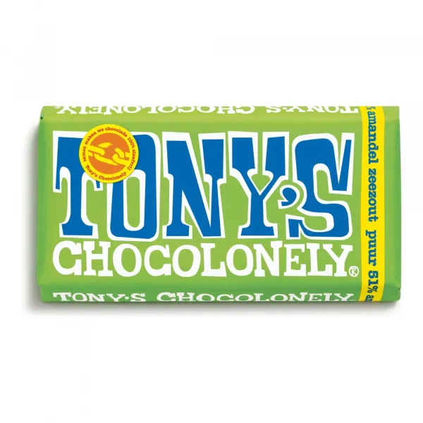 Tony’s Chocolonely Reep Pure Chocolade Amandel & Zeezout (15x 180gr)