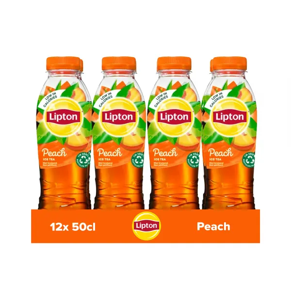 Lipton ice tea peach koolzuurvrij pet (12x 50cl)