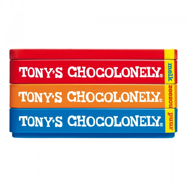 Tony’s Chocolonely stapelblik (8x 3 stuks)