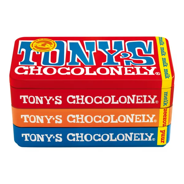 Tony’s Chocolonely stapelblik (8x 3 stuks)