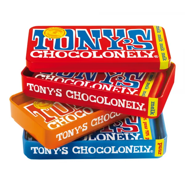 Tony’s Chocolonely stapelblik (8x 3 stuks)