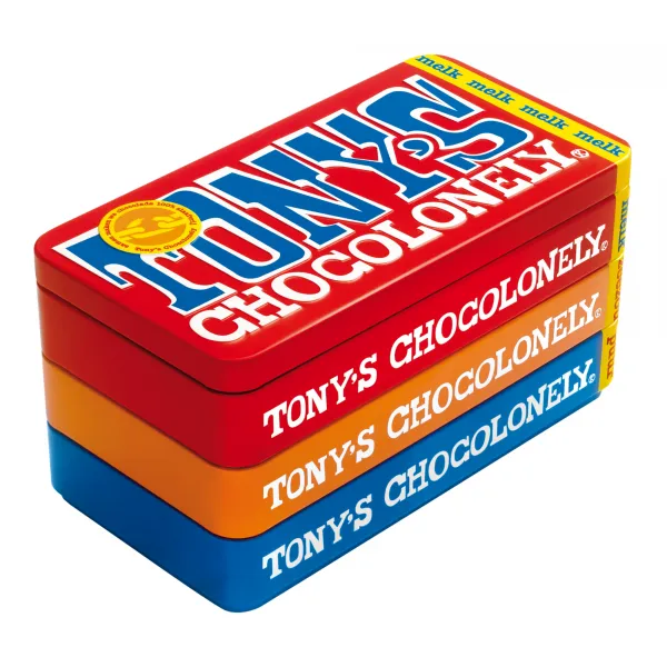 Tony’s Chocolonely stapelblik (8x 3 stuks)