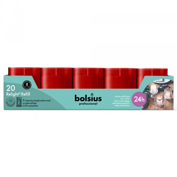 Bolsius Relight Refill Rood (20 stuks) - Afbeelding 3