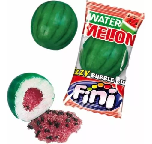 Chewing gum Fini Pastèque, bonbon pasteque,bubble gum forme pastèque
