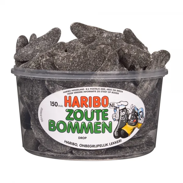 Haribo Drop Zoute Bommen (150 stuks)