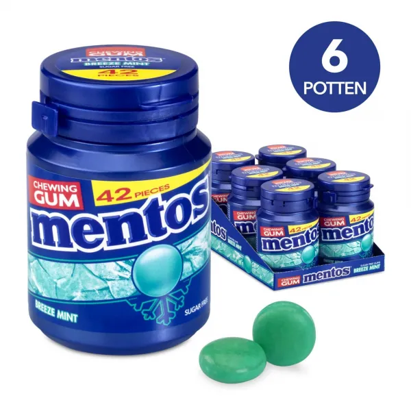 Mentos Gum Breezemint Bottle (6x 42 stuks)