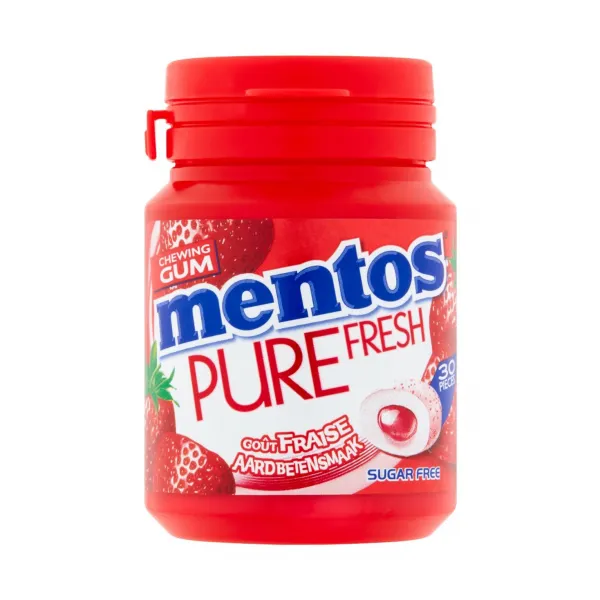 Mentos Gum Pure Fresh Aardbei (6x 30 stuks)