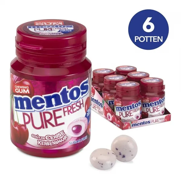 Mentos Gum Pure Fresh Kers Bottle (6x 30 stuks)