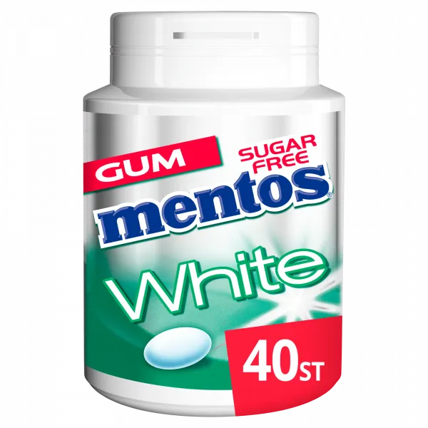 Mentos Gum White Green Mint Bottle (6x 40 stuks)