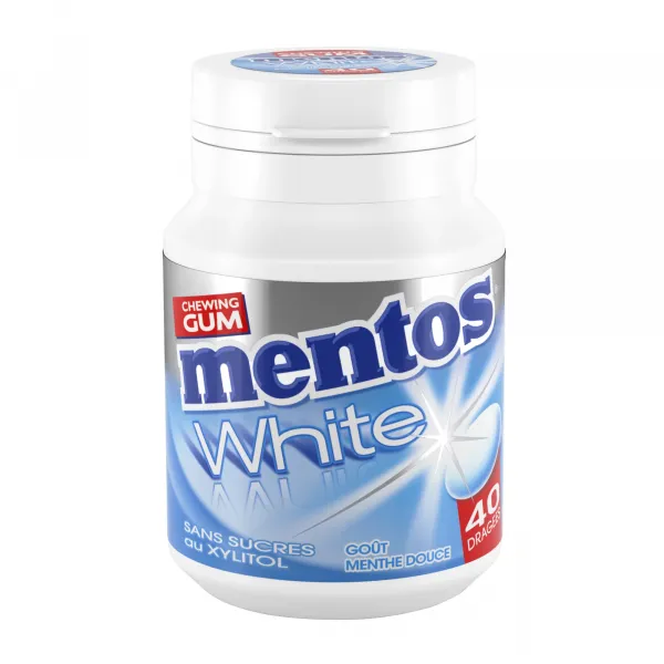 Mentos Gum White Sweetmint Bottle (6x 40 stuks)