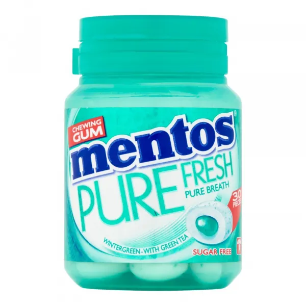 Mentos Gum Wintergreen Bottle (6x 30 stuks)