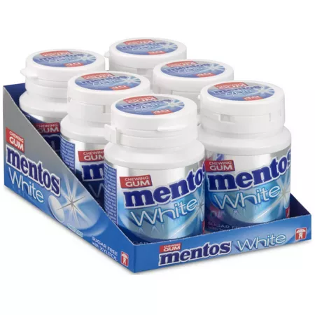 Mentos Chewing Gum, Mentos Gum White Sweetmint Bottle, Pack of 6