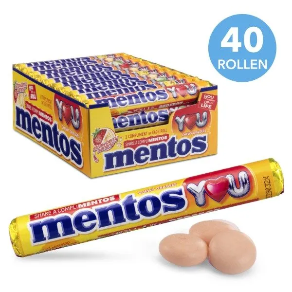 Mentos strawberry banana rol 37.5 gr