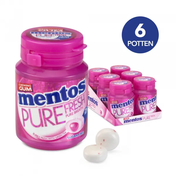 Mentos Gum Pure Fresh Bubblefresh pot (6x 30 stuks)