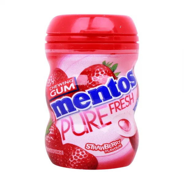 Mentos Gum Pure Fresh Strawberry Mini potje (10x 12 stuks)