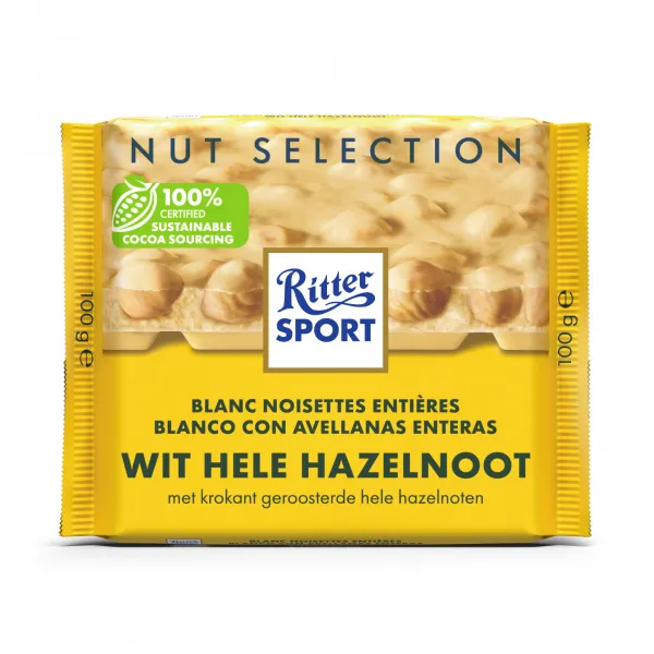 Ritter Sport wit hele hazelnoot (10x 100gr)