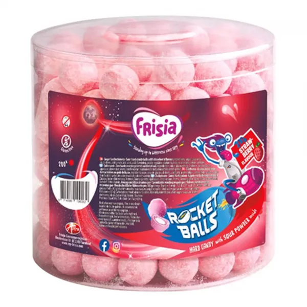 Rocket Balls Zure Kogels Aardbei (200 stuks)