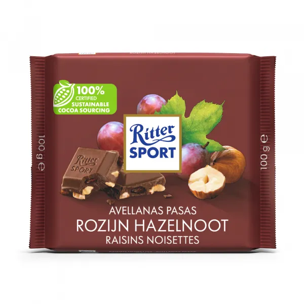 Ritter Sport Rozijn Hazelnoot (12x 100gr)