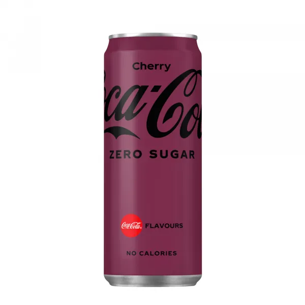 Coca-Cola Zero Cherry Blik (24x 33cl) - Afbeelding 2