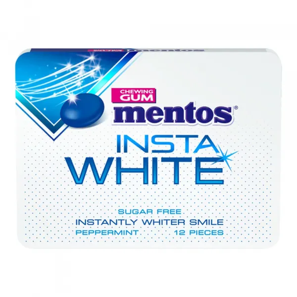 Mentos Gum Insta White Blister (12x 12 stuks)