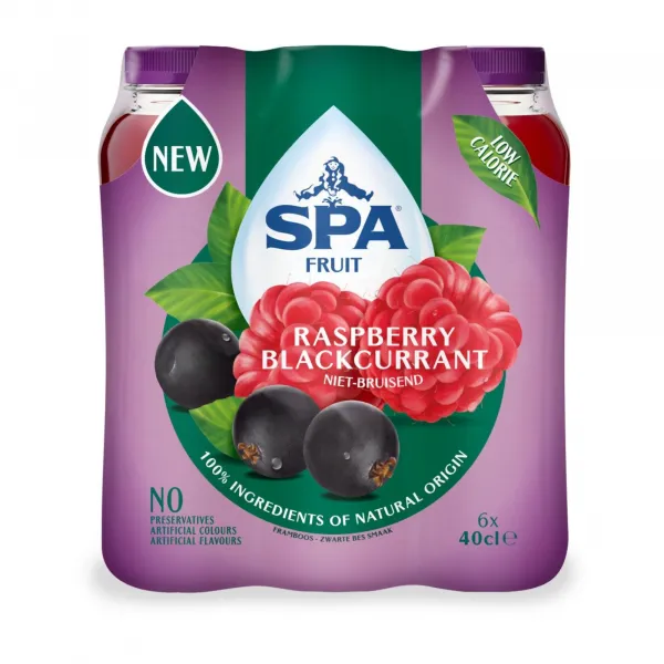 Spa Fruit Still Raspberry Blackcurrant (6x 400ml)