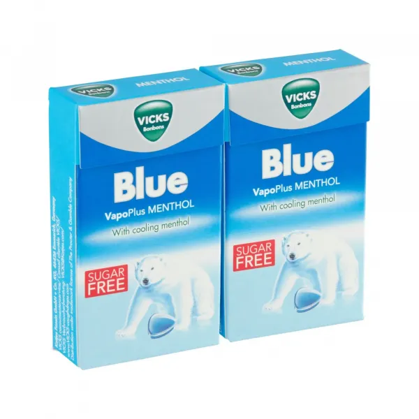 Vicks Blue Menthol Suikervrij Minibox (20x 40gr)