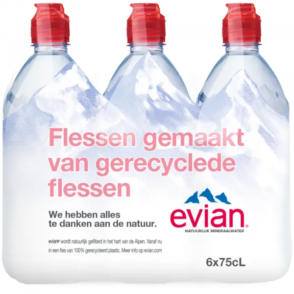 Evian Mineraalwater Pet (6x 75cl)