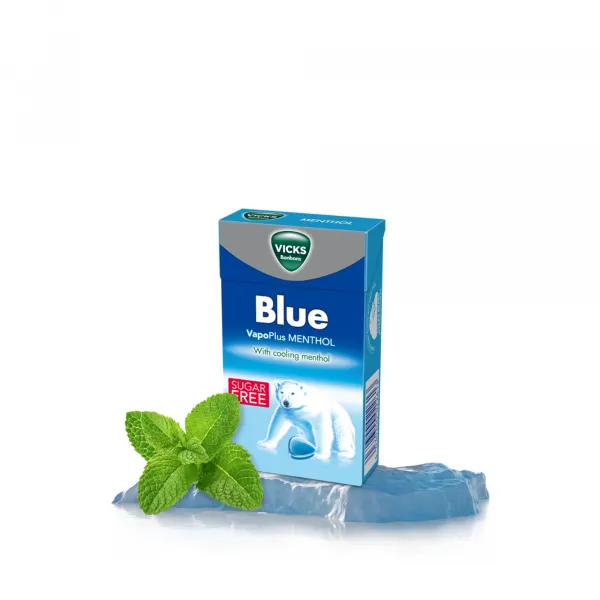 Vicks Blue Menthol Suikervrij Minibox (20x 40gr)