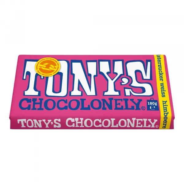 Tony’s Chocolonely Reep Wit Framboos Knettersuiker (15x 180gr)