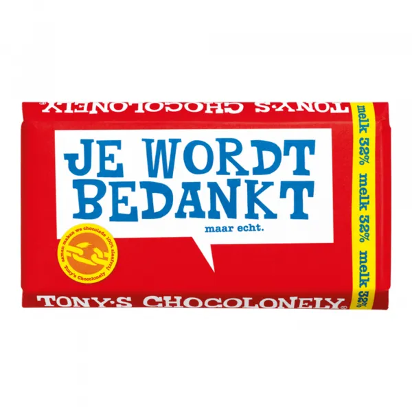 Tony’s Chocolonely Reep Melk Bedankt (15x 180gr)