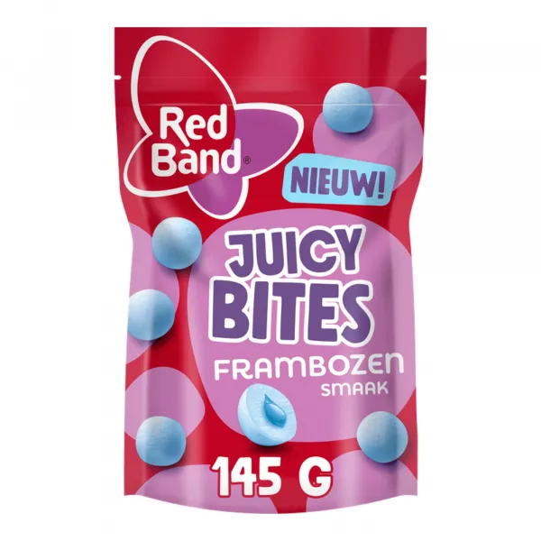 Red Band Juicy Bites Frambozensmaak (8x 145gr)