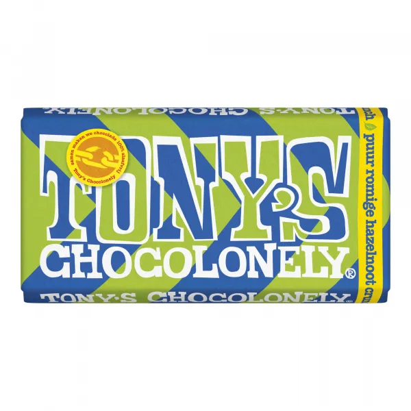 Tony’s Chocolonely Reep Puur Romige Hazelnoot Crunch (15x180gr)