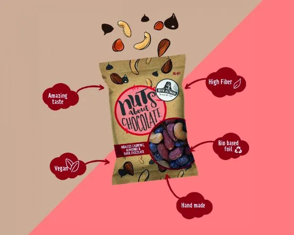 John Altman Mixed Nuts Chocolate Zakje (12x45gr)