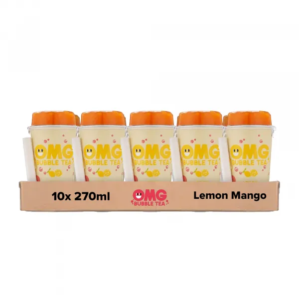 OMG Bubble Tea Lemon Mango Cup (10x 270ml)