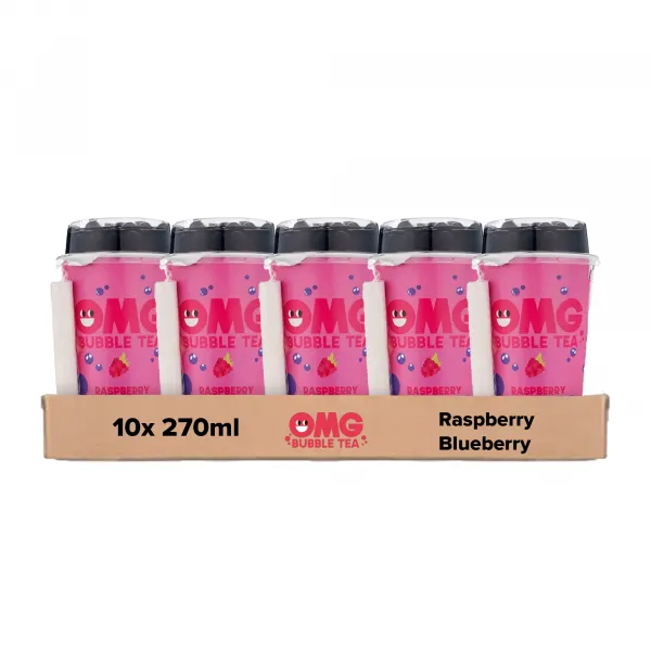 OMG Bubble Tea Raspberry Blueberry Cup (10x 270ml)