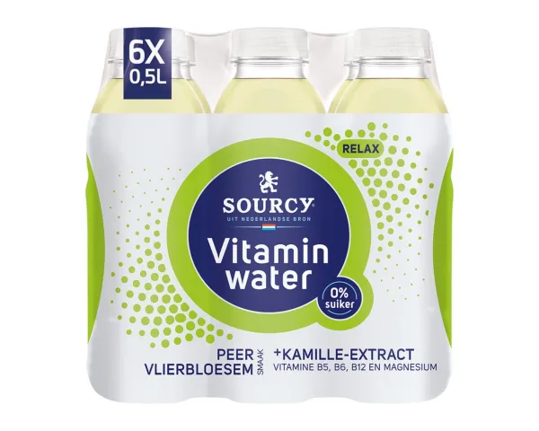 Sourcy Vitaminwater Peer Vlierbloesem Relax (6x50cl)