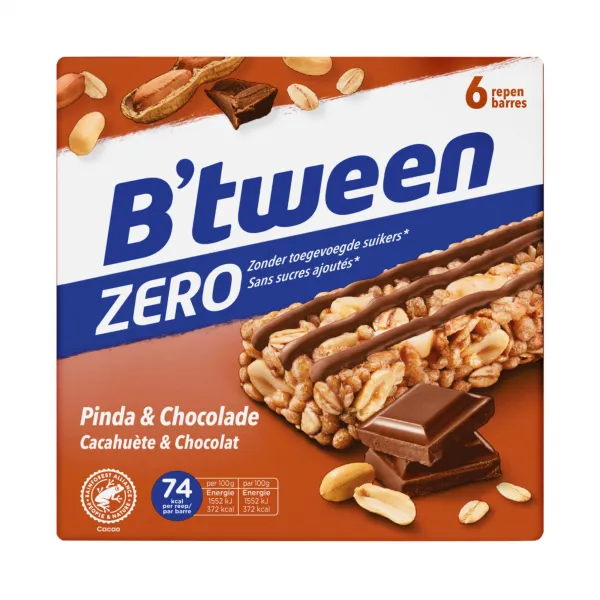 Hero b’tween zero pinda & chocolade 20gr (10x 6-pack)