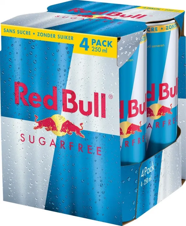 Red Bull Suikervrij Blik 250ml 4-pack (6 stuks)