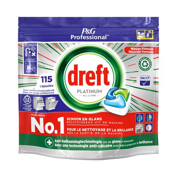 Dreft Vaatwas Platinum Regular All-in one (75 tabs)