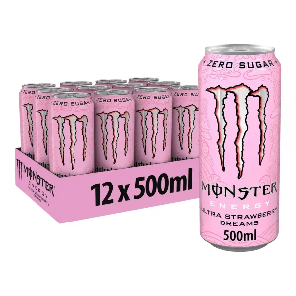 Monster Energy Ultra Strawberry Dreams Zero Sugar blik (12x 500ml)